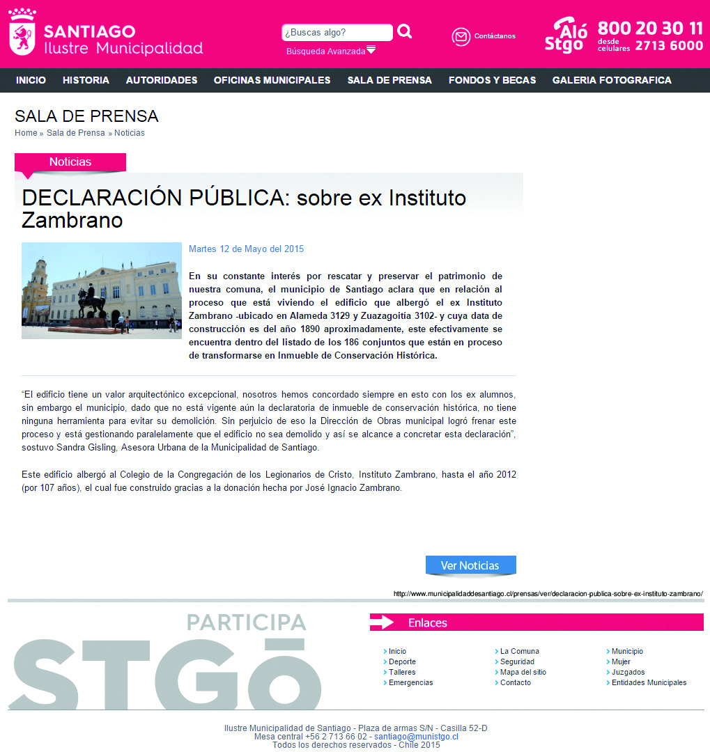 DECLARACIÓN PÚBLICA: sobre ex Instituto Zambrano