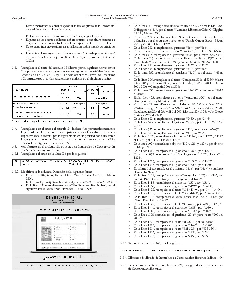 Modificación del Plan Regulador Comunal de Santiago: Cierros e Inmuebles de Conservación Histórica