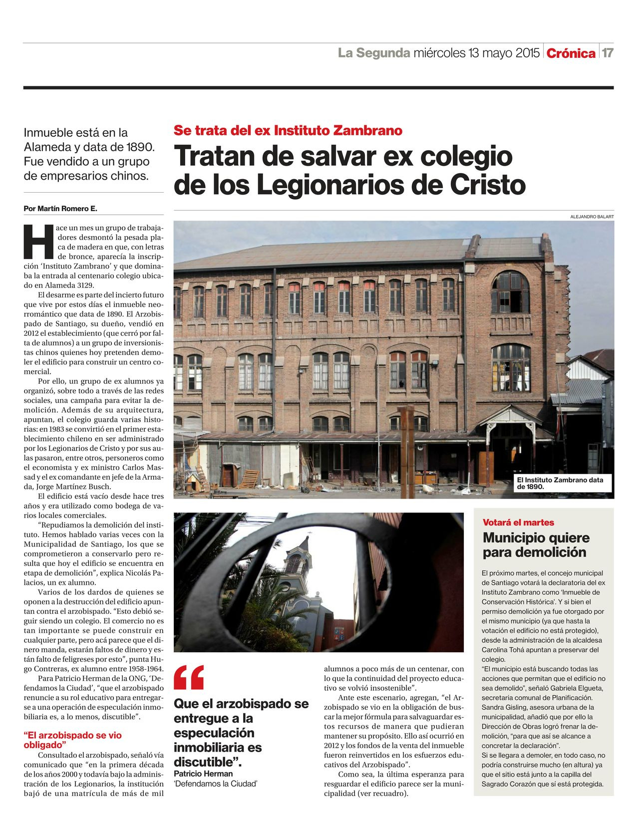 Tratan de salvar ex colegio de los Legionarios de Cristo / Se trata del ex Instituto Zambrano