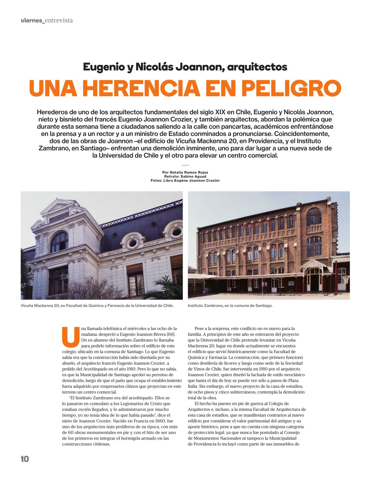 UNA HERENCIA EN PELIGRO. Entrevista a Eugenio y Nicolás Joannon